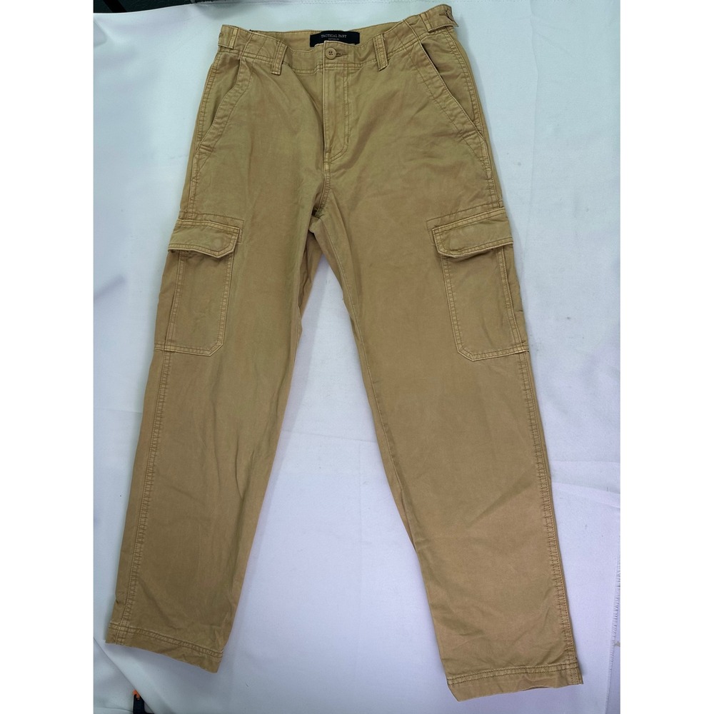 Cotton On Men Tactical Pant Cargo Khaki Tan 100% Cotton Straight Leg Size 30
